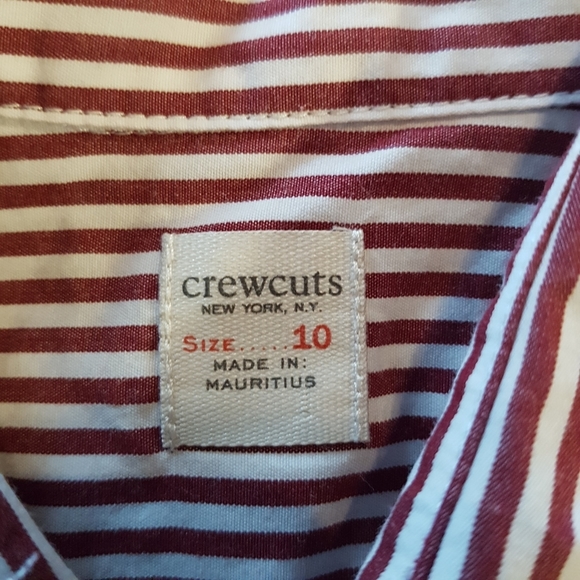 Crewcuts boys size 10 button down shirt maroon white long sleeve - Picture 5 of 5